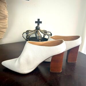 Joe’s white leather mules